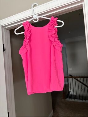 Lilly Pulitzer Kailee Women's Ruffle Shoulder Shell Top - Roxie Pink